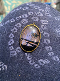 Vintage 1920s Art Deco Butterfly Wing Pendant 14/20 Gold Filled Morpho Palm Tree