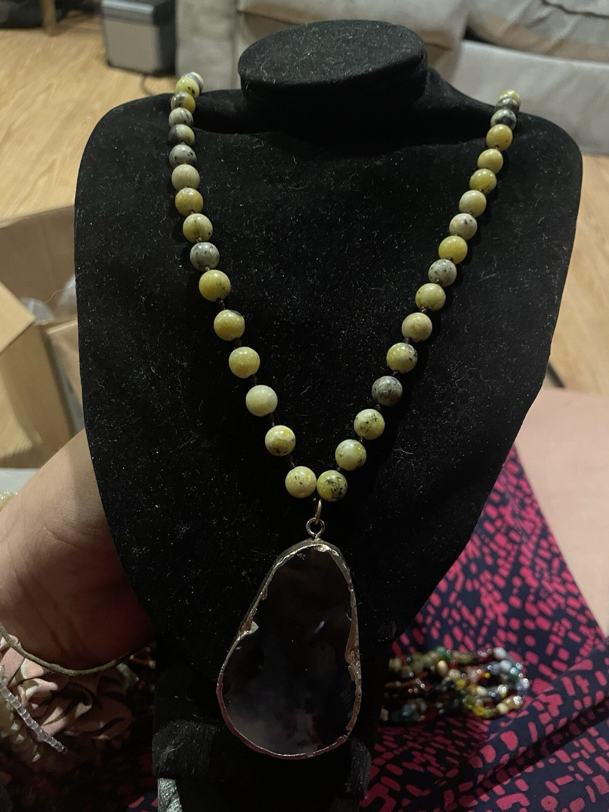 Yellow Turquoise Agate Pendent