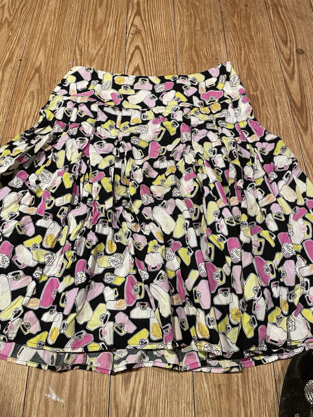 Liz Claiborne Womens Size 12 Purses Galore Novelty Print Pleated Skirt NWT