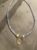 Pearl And Aquamarine Sterling Beaded Necklace