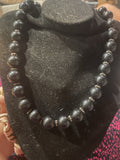 vintage chunky black stone statement necklac