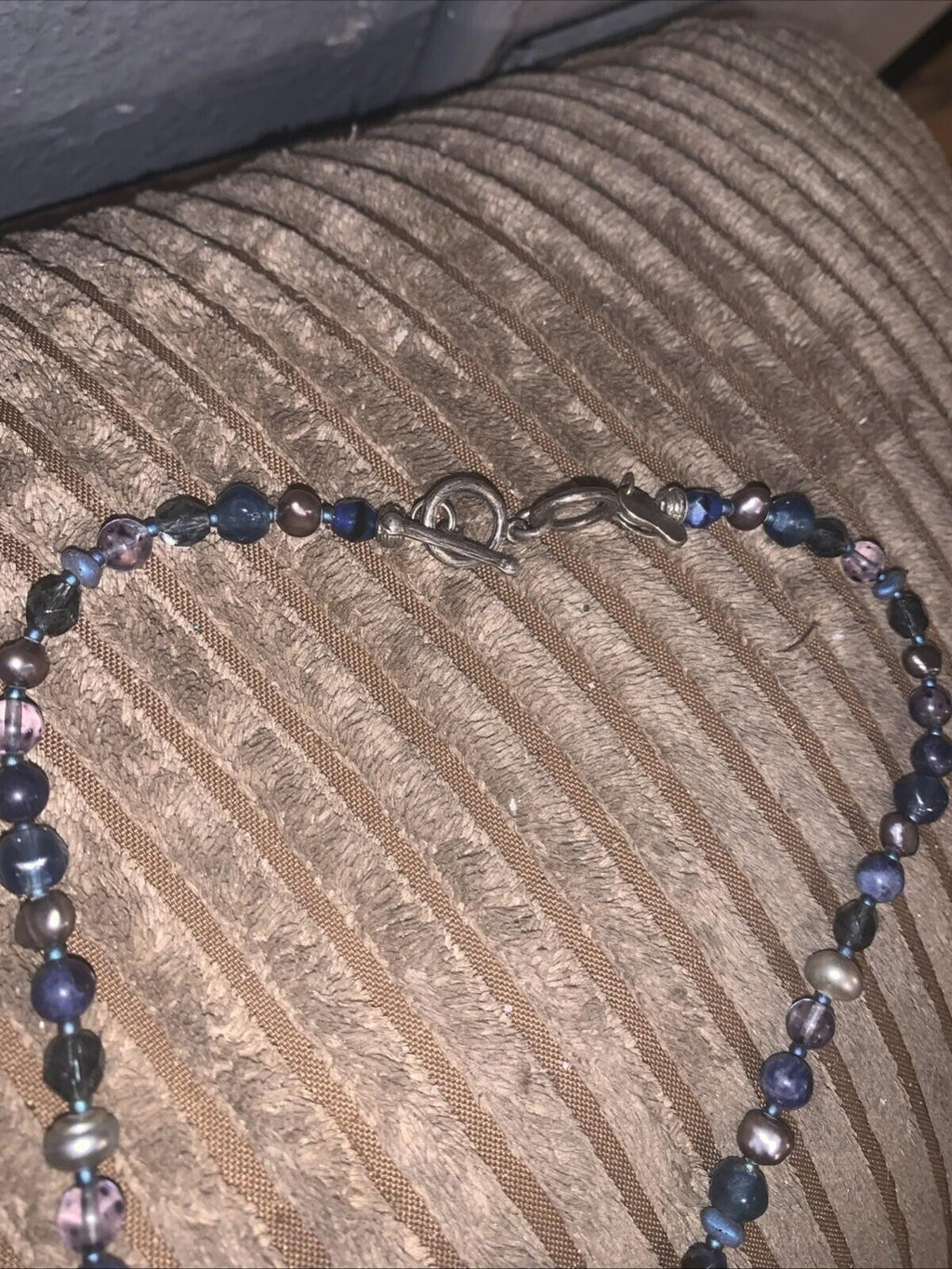 Sodalite Tahitian Pearl Sterling Necklace