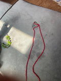 red Faceted glass necklace